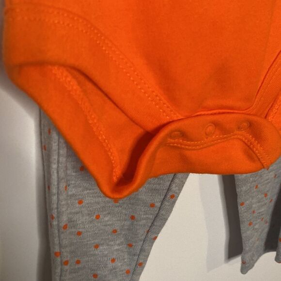 NWT baby girl 6-9 months Pumpkin Patch Halloween fall orange 2pc outfit set - Picture 4 of 7